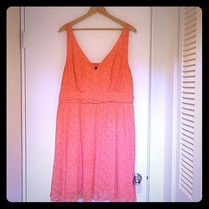 Pink floral stiched dress